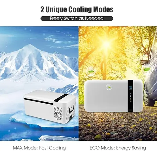 Compact Car Freezer, Portable Travel 12V Fridge, with Compressor, Double Handles, LCD Display Screen for Car and Home, Camping, Truck Party, Travel, Picnic Outdoor