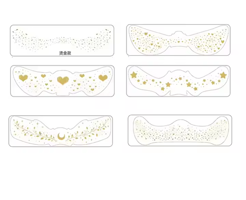 6-piece combination pack ！Gold Glitter Freckles Face Tattoo Makeup Patch Freckle Makeup Faux Freckles Waterproof Temporary Tattoos for Women Kid