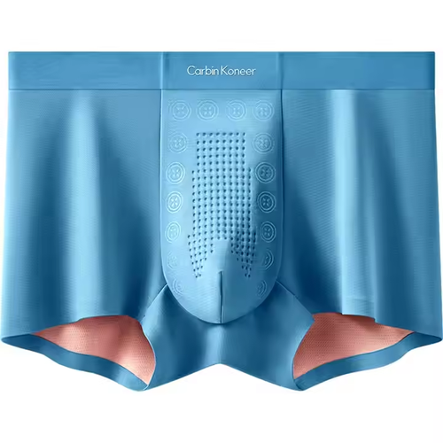 3-pack mixed colors size XL！CarbinKoneer Adults Men's Seamless Summer Thin Underwear Sporty Breathable Four-Cornered Pant Logo Flat Cornered Underwear Set