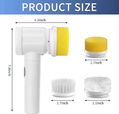 PANCERKA Electric Spin Scrubber Electric Cleaning Brush Cordless Power Scrubber with 5 Replaceable Brush Heads Handheld Scrubber