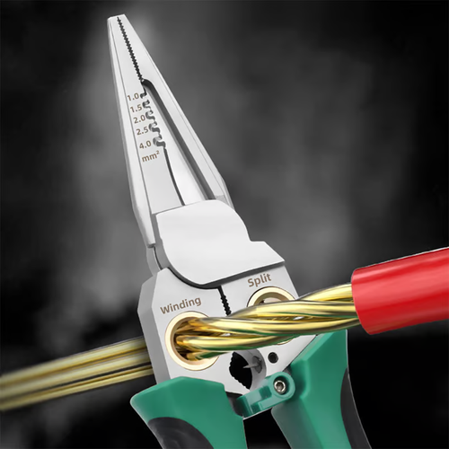 Outdoorfun 8 in 1 Wire Stripper Twister for Cutting and Pulling Wires Cable Scissors,Voltage Tester Pliers