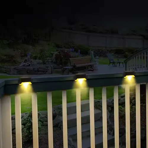 4 Pack New BAHE Outdoor Waterproof Mini Patio Abs Stair Step Deck Fence Lamp Solar Led Garden Wall Light 2025
