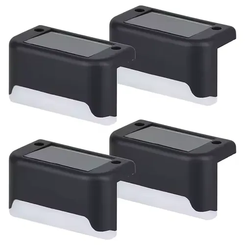 4 Pack New BAHE Outdoor Waterproof Mini Patio Abs Stair Step Deck Fence Lamp Solar Led Garden Wall Light 2025