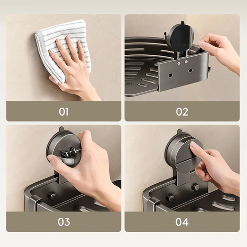 Wall Mounted Bathroom Organizer with Suction Cup🔥