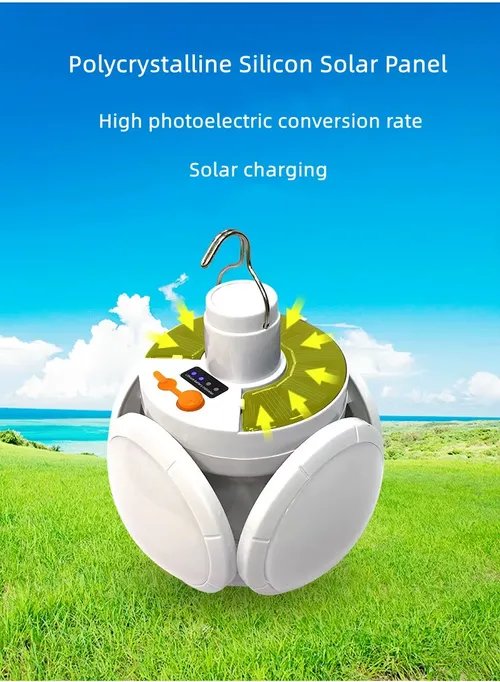 Solar Charging Camping Light Multifunctional Portable Rechargeable Pold Light