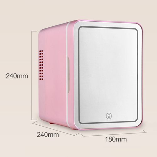 Outdoor Mini Refrigerator with Mirror LED Light Makeup RefrigeratorSnack Storage Refrigerator Daily Use