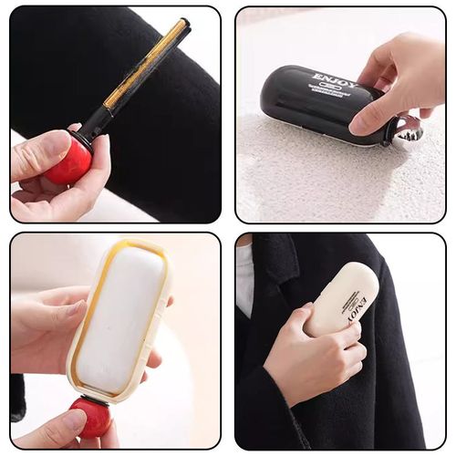 Portable 2 in 1 Mini Washable Flip Cover Dustproof Roller Hair Removal Brush Household Pet Sofa Clothes Hair Remover with Shaver