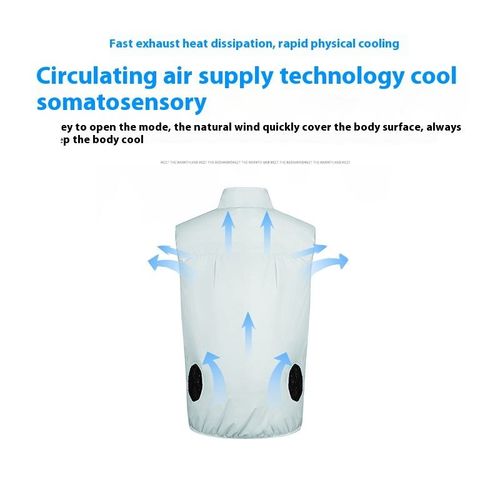 5v battery powered fan cooling vest comfortable polyester jacket washable for hot summer