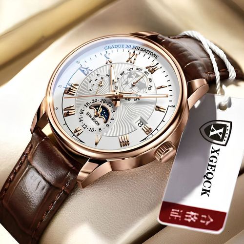 New Fashion Men's Watch Leather Quartz Men's Watch Waterproof Luminous Sports Date Men's Luxury Watch