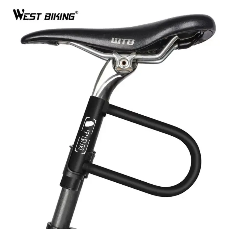 WEST BIKING Chinese Style U-shaped Bicycle Lock Popular Custom Security Anti Theft Bike U Lock With 2 Keys Password Alloy Lock Outdoor Cycling Accessories