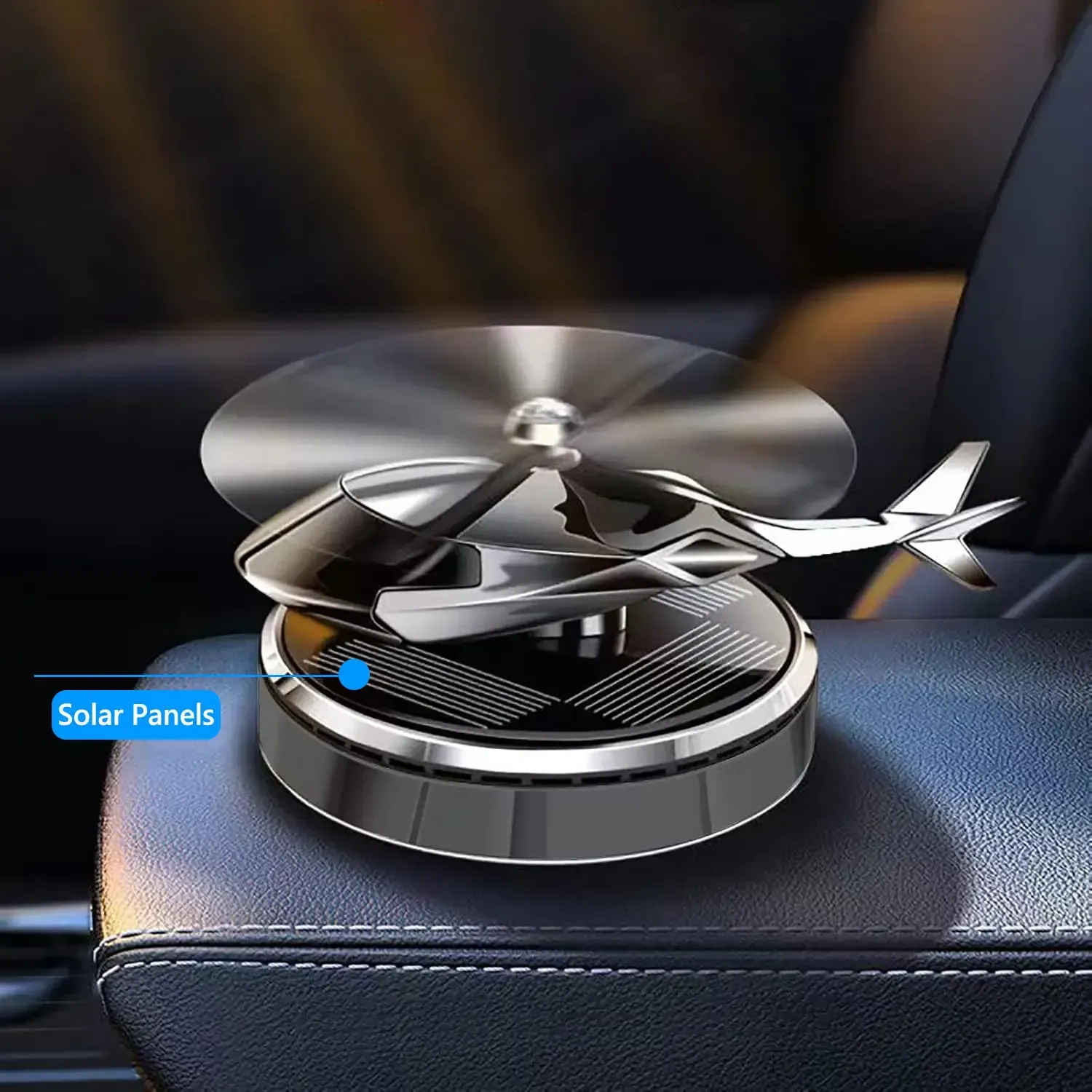 Solar Helicopter Car Air Freshener | Rotating Dashboard Perfume | Long Lasting Solid Fragrance