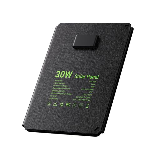 30W Foldable Solar Panel with ETFE Coating, IP67 Waterproof Portable Solar Charger, USB+Type-C PD Output for Phone, Power Bank, Camping & Emergency