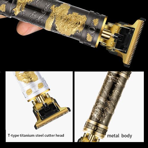 Vintage Bronze Dragon 3-in-1 Cordless Grooming Kit for Men - Rechargeable Hair Clipper, Rotary Shaver & Nose Trimmer, 60+ Mins Runtime, USB-C Fast Charge, Washable Blades