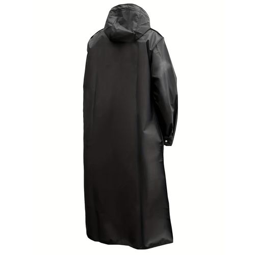 Unisex Black EVA Waterproof Raincoat, Long Hooded Full Body Cover Rain Jacket for Motorcycle, Cycling, Hiking, Fishing, Outdoor Gear