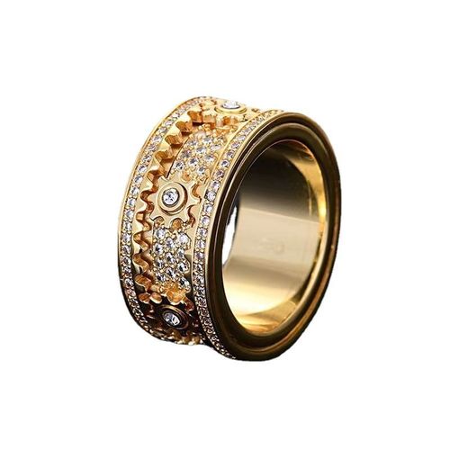 Arrival Gypsophila Pariculata Gear Spinner Rings Mechanical Couples Rotating Gemstones Ring