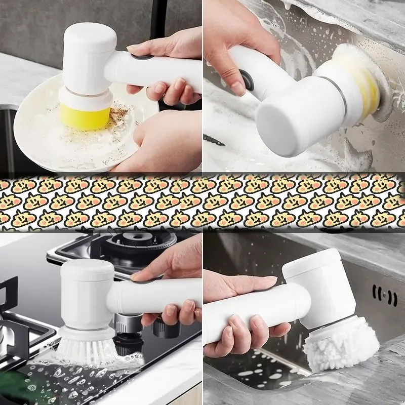 Rechargeable Electric Cleaning Spin Scrubber Brush