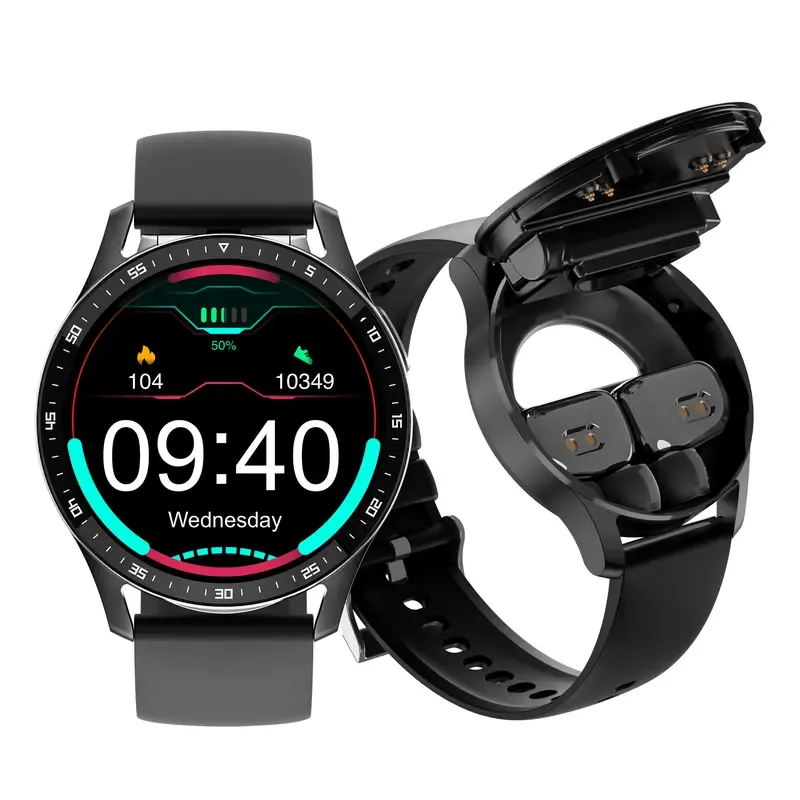 Pulseira de Relógio Inteligente, Auscultador Bluetooth Inteligente X10, Relógio 2 em 1, Ecrã HD de 1,32 polegadas, 1 Relógio Inteligente Impermeável com Ecrã Tátil com Auscultadores Bluetooth, Relógio de Monitorização de Saúde Compatível com Android e iOS