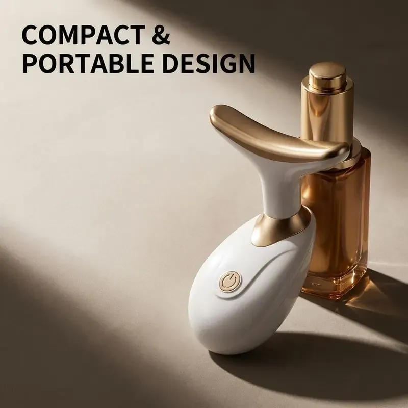 Massajador Elétrico Portátil para Pescoço e Facial - Tamanho Viagem, Anti-Rugas, Reforço do Pescoço, Levantamento, Rolo de Massagem Corporal Compacto, Removedor de Pontos Negros
