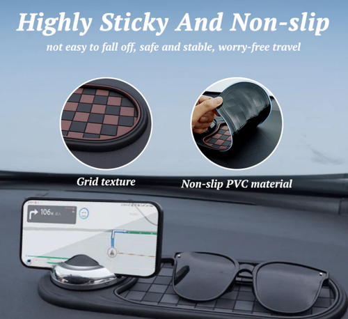 Multifunction Car Mat with Phone Holder Hidden Number Plate