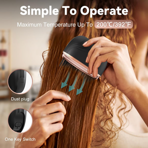 ✨ Mini Cordless Hair Straightener Comb for Bangs – Perfect for Travel & On-the-Go Styling!