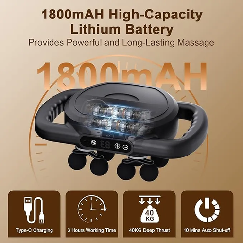 12-Head Multifunctional Fascia Massager – Ultra-Powerful, Whisper-Quiet! Full-Body Relief for Neck, Back & Legs, Rechargeable!