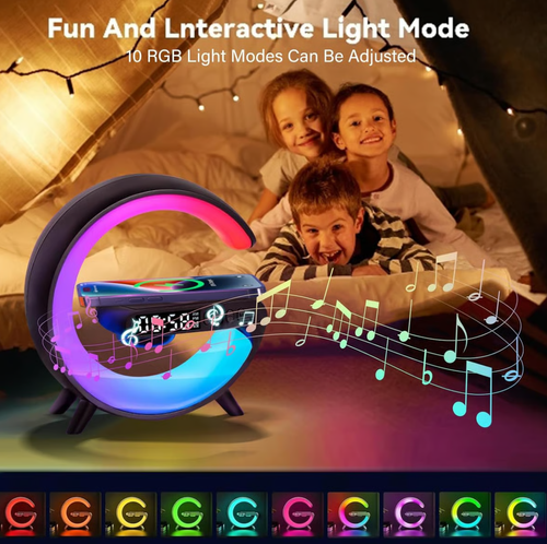 🎁New Year Sale 49% OFF🔥Multifunctional Bluetooth Speaker-Colorful Atmosphere Light Wireless Charging and Clock All-in-one Machine