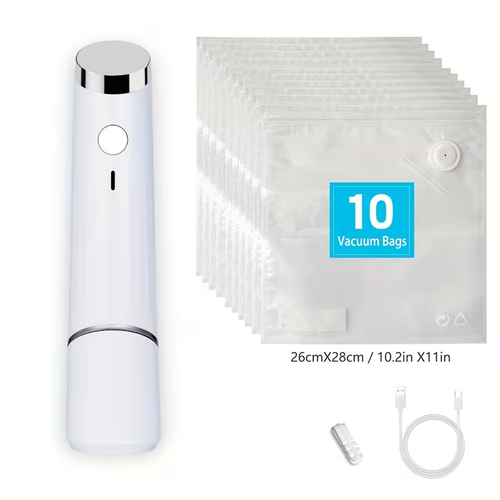 Portable Electric Smart Vacuum Sealer, Equipped with Food Storage Bags And a Mini Electric Pump Vacuum Machine, Suitable for Vacuum Sealing And Preserving Items at Home, During Camping, And While Traveling.