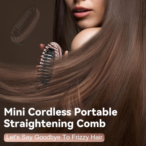 ✨ Mini Cordless Hair Straightener Comb for Bangs – Perfect for Travel & On-the-Go Styling!
