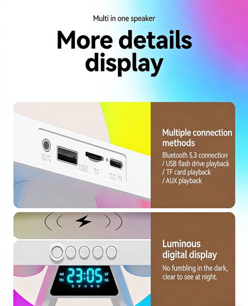 5-in-1 Multifunctional Design.RGB Night Light with 256 Color Changes Fast Wireless Charging Phone Bedside Lamp Ambient Lighting Speaker Alarm Clock Timer Desktop Decor Smart Home for Samsung Sunrise Simulation Function Halloween & Christmas Gift, Bedroom Decor, Modern Lighting