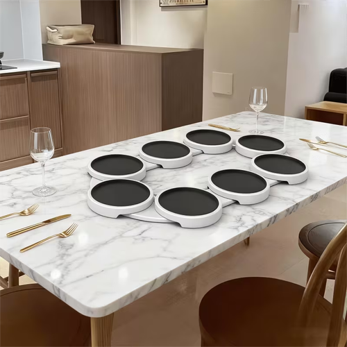 Lazy Susan Turntable for Dining Table - 360° Smooth Rotation Tray for Rectangular Tables | Space-Saver for Small Kitchens & Family Gatherings | Non-Slip Portable Durable Serving Platter