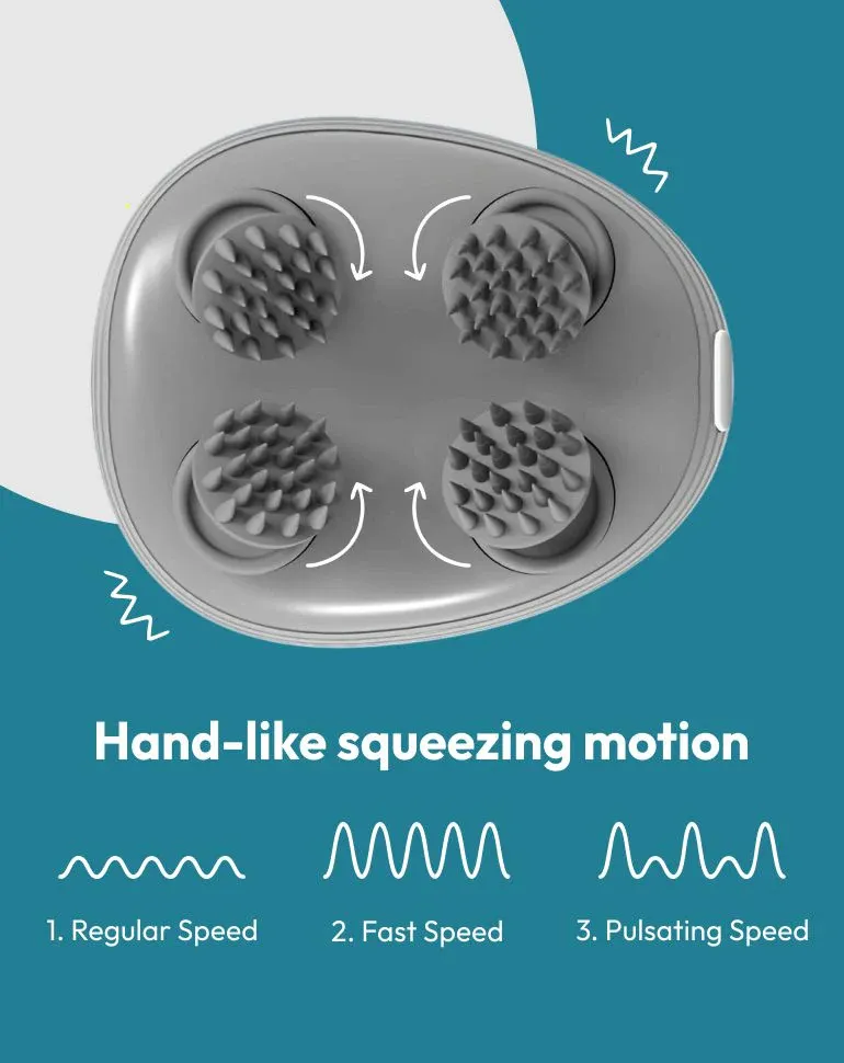 MildCares Smart Scalp Massager | Rechargeable & Portable Head Massager with 4 Rotating Nodes for Hair Growth, Relaxation & Stress Relief Massager