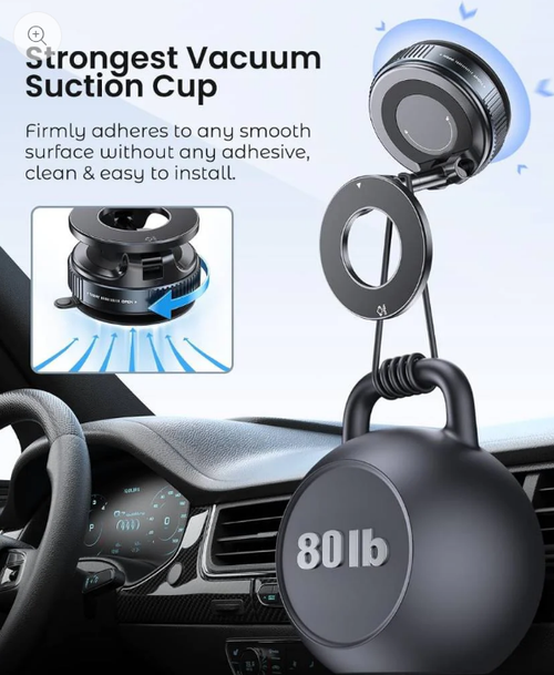 Magnetic Car Mount with Ultra Vacuum Suction Cup