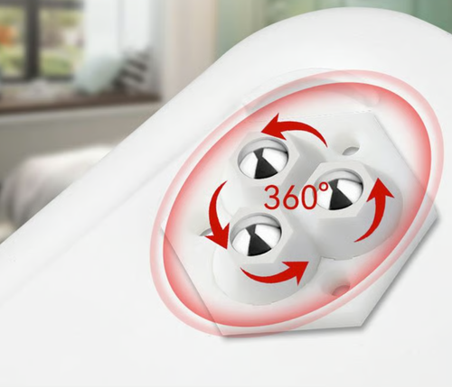 360° rotating three-wheel ball