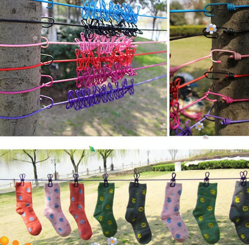 🔥Portable Clothesline (Home, Outdoor, Camping with 12 Clips)