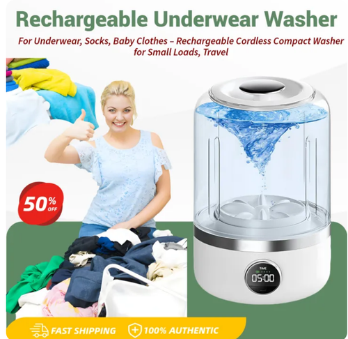 Cordless Mini Underwear Washing Machine Portable Ultrasonic Laundry Cup Rechargeable Travel Washing for Socks Bras