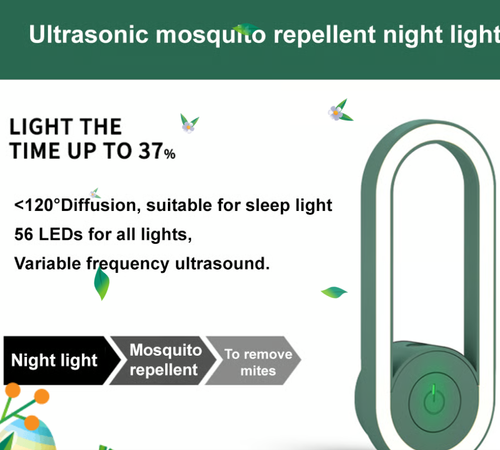 2026 Latest Frequency Conversion Ultrasonic Mosquito Killer with LED Sleeping Light
