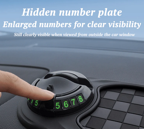Multifunction Car Mat with Phone Holder Hidden Number Plate