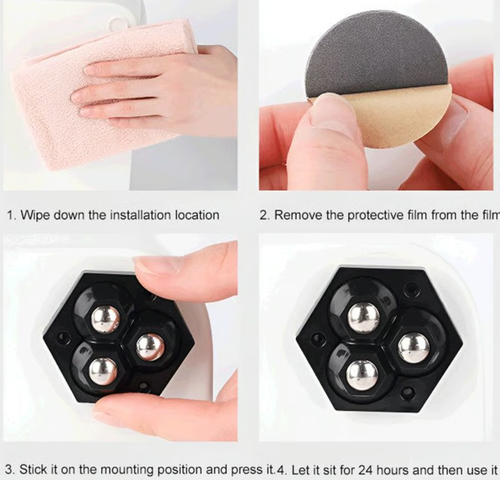 360° rotating three-wheel ball