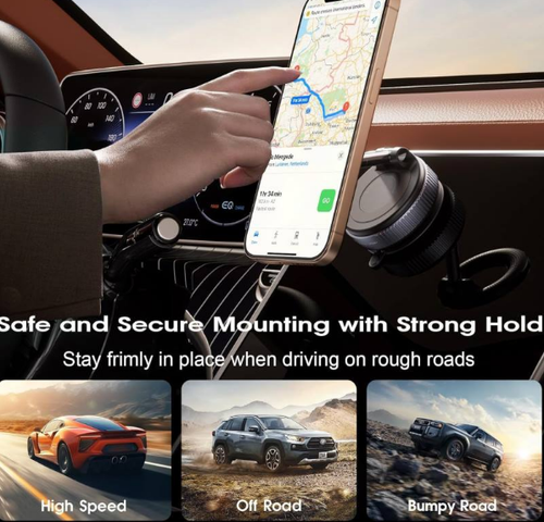 Magnetic Car Mount with Ultra Vacuum Suction Cup