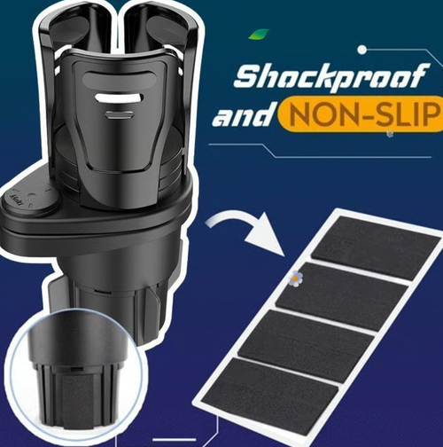 Dual Cup Holder Expander for Car, 2-in-1 Multifunction Car Drink Expander Adapter