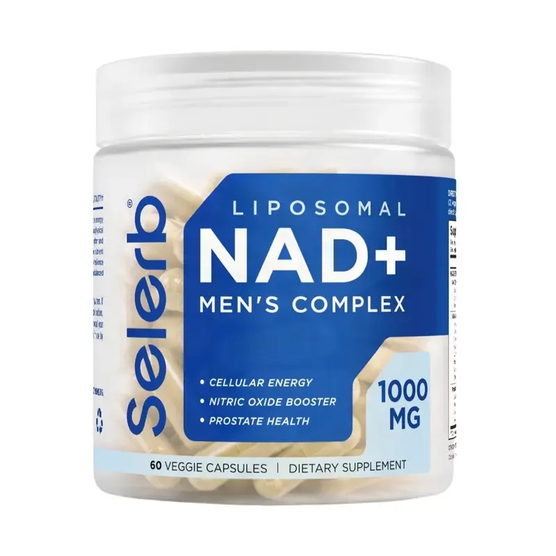 Selerb NAD+ Supplement for Men with NMN - Liposomal Complex with Trans-Resveratrol, CoQ10, Maca & Ashwagandha - Supports Cellular Renewal, Energy & Performance - 60 Capsules Dietary Healthcare Vitamins