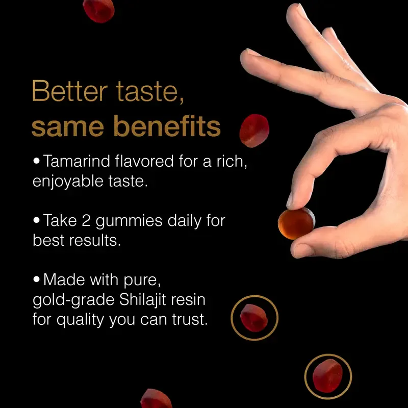 Be Bodywise by Root Labs Pure Himalayan Shilajit Gummies | New Year New Me Edition | 3000 mg with KSM-66 Ashwagandha, Gokshura, Saffron, Black Musli | Fulvic Acid & 85+ Trace Minerals | No Added Sugar | Natural Strength, Focus & Stamina Support