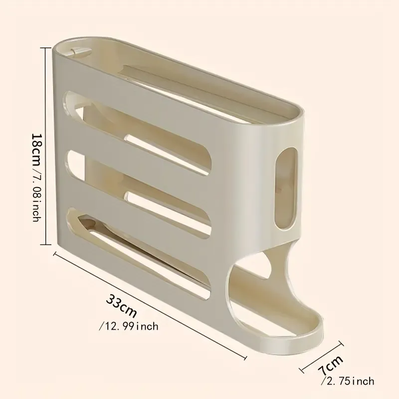 A Double-Layer Transparent Automatic Rolling Egg Rack, Designed for The Refrigerator Side Door, Convenient for Taking Eggs, Saving Refrigerator Space, Suitable for Use on Kitchen Countertops And Desktops