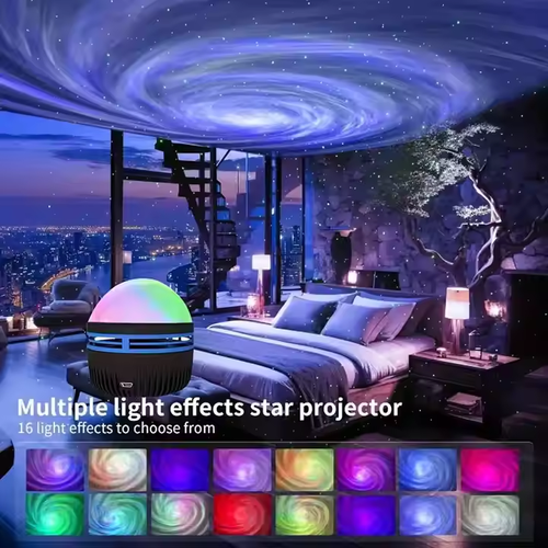 Water ripple lamp remote control vortex aurora starry sky projection lamp colorful nebula atmosphere lamp crystal magic ball night light
