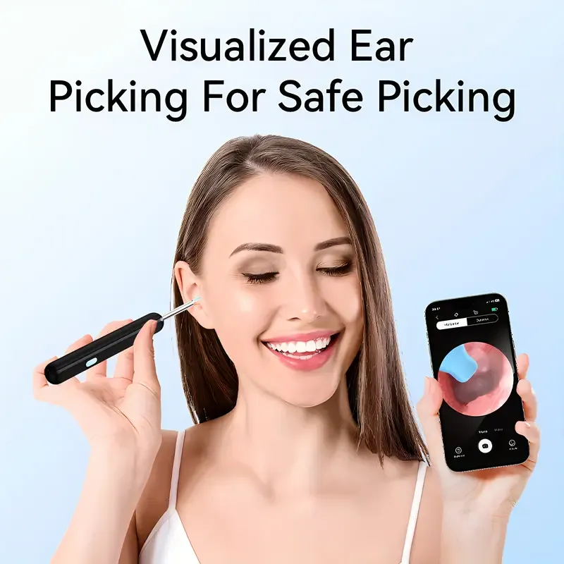 Ear Spoon 7pcs Earwax Removal Kit, with Camera, Light and 6 Ear Spoons - Smart Rechargeable Earwax Cleaner with Lithium Battery, No Formaldehyde, Metal, Plastic and Silicone Structure - Safe and Easy-to-use Home Earwax Removal Tool