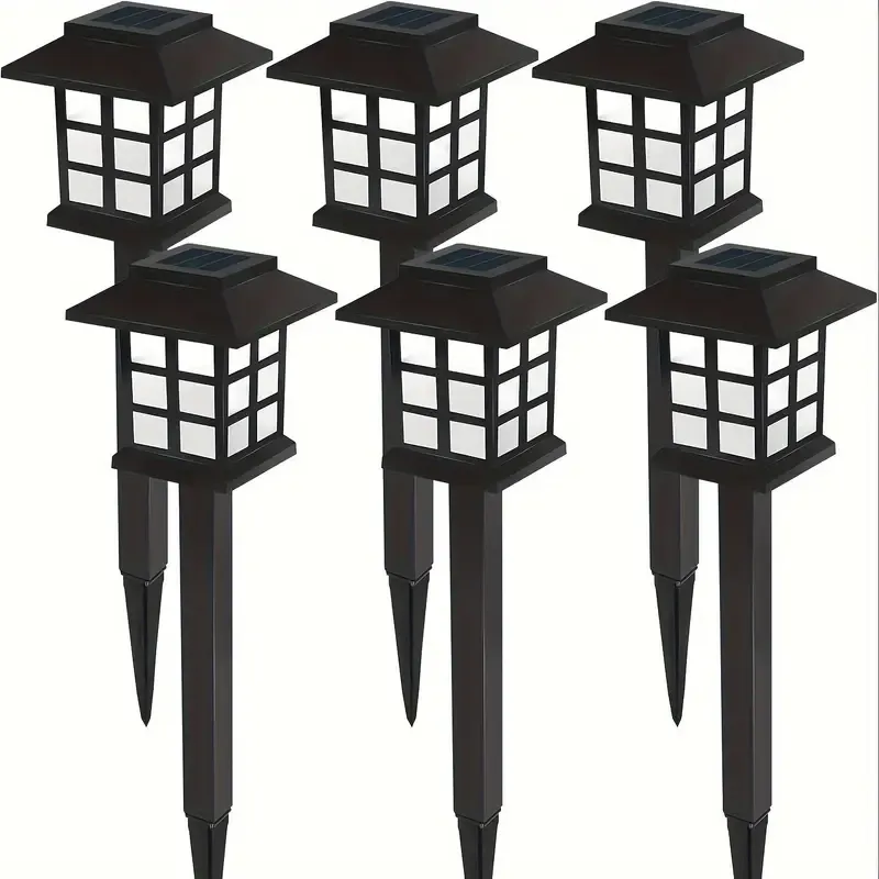 6 Kit Solar Street Lights, 2024 Solar Outdoor Lights, Bright Solar Garden Lights For Outdoor Garden Sidewalk Driveway Lawn Walkway