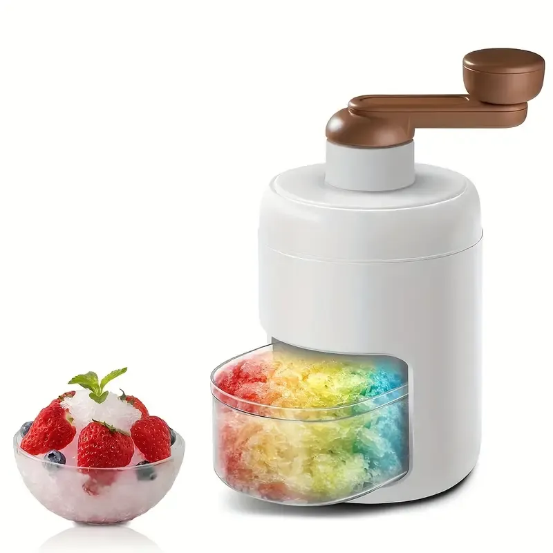 Free shipping special for you Exclusive offer 1pc Portable Round Shaved Ice Maker, Professional Hand-Held Ice Shaver Machine for Home, Party, Commercial - Easy Operation, Fast Shaving, Durable - No Battery Required