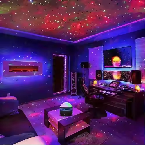 Water ripple lamp remote control vortex aurora starry sky projection lamp colorful nebula atmosphere lamp crystal magic ball night light