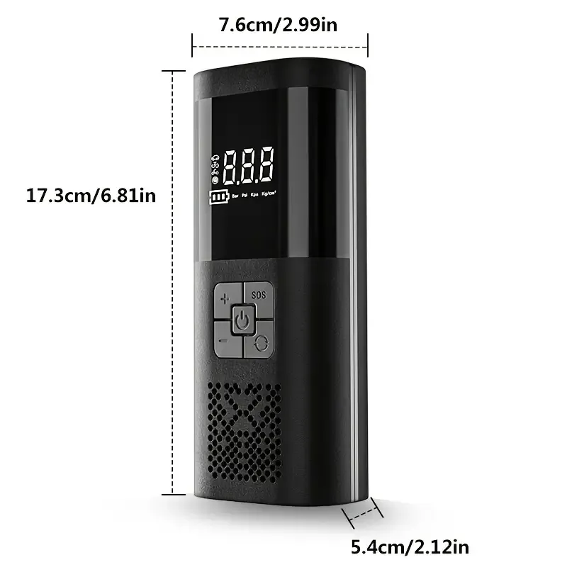 Portable Air Compressor Tire Inflator, 150PSI Car Tire Pump, Equipped with a Tire Pressure Gauge, LED Light, And a Three Times Faster One-Button Smart Cordless Tire Pump, Suitable for Cars, Motorcycles, Bicycles, And Sports Balls.