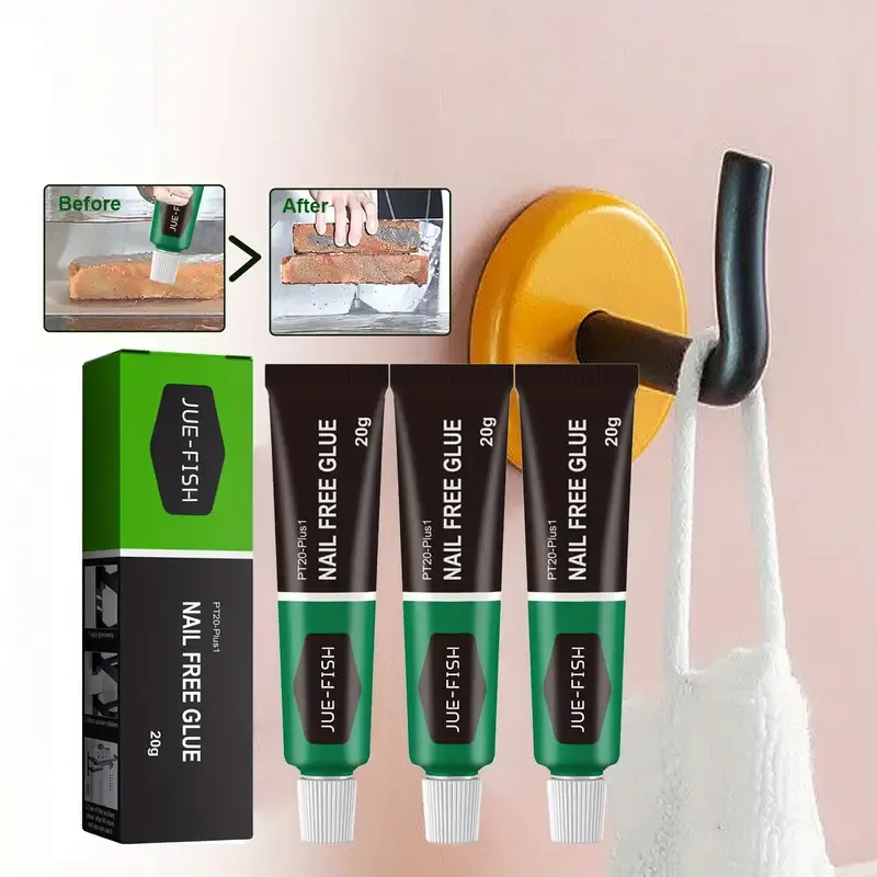 3pcs Nail Free Adhesive Strong Adhesion Metal Plastic Glass Adhesive Multi-functional Adhesive 20g